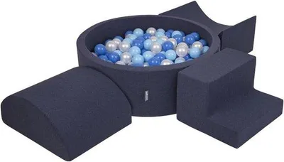 Produktbild von Schaum Spielhaus - Ballenbad Spielzeug - Baby Sensorische Entwicklung - 200 Ballen - Dunkelblau