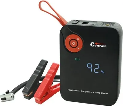 Produktbild von Starthilfe mit Kompressor, Powerbank und Taschenlampe (7200 mAh, 600 A)