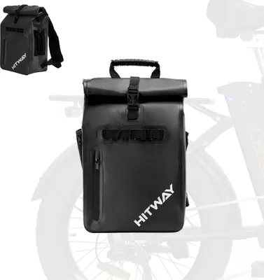 Produktbild von HITWAY Fahrradtasche Gepäckträger, Wasserdichtes Material , 20-29L Gepäckträgertasche mit Reflektoren, mit Tragegriff
