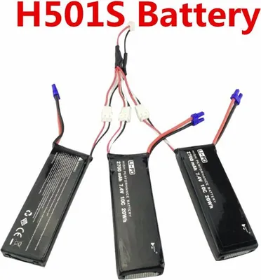 Produktbild von 3pcs 7.4V 2700mAh Batterie 1 bis 3 Ladekabel für Hubsan X4 H501S H501C H501A H501M W pro wie dargestellt