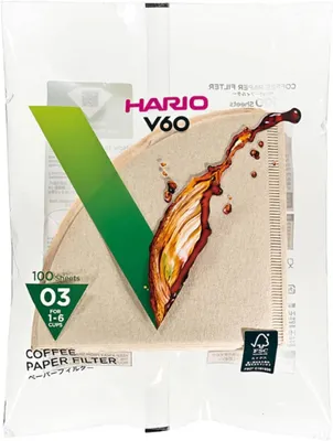 Produktbild von Hario VCF-01 100M Papierfilter natur Größe 03 Pg. = 100 Stück Kaffeefilter