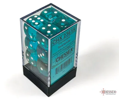 Produktbild von Chessex 23615, Würfelsatz, Türkis, Weiß, Unisex, Deutschland, 16 mm, 16 mm