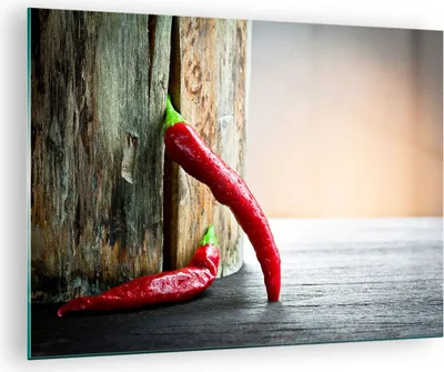 Produktbild von Bilder auf glas - Chili Gewürz Gemüse - 70x50cm - Glasbilder - Wandbilder - Kunstdruck - zum Aufhängen bereit - Wanddekoration aus Glas - Glas Bilder - Wandbild auf Glas - Einteilig - GAA70x50-2264