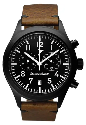 Produktbild von Messerschmitt Herrenuhr ME-5021-44, Chronograph, Quarz, schwarzes Zifferblatt