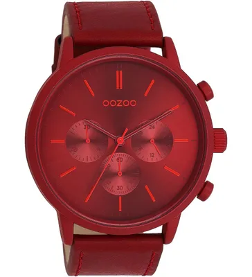 Immagine prodotto di Oozoo orologio da polso in pelle rossa Orologi da uomo analogici al quarzo UOC11207