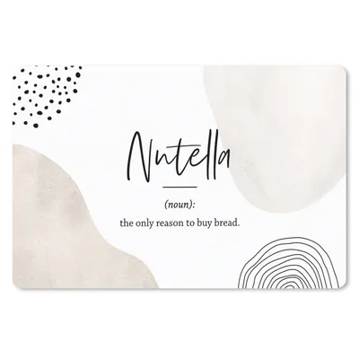 Produktbild von MuchoWow® Schreibtischunterlage Zitate - Nutella - Sprichwörter - Wörterbuch - Nutella Definition 60x40 cm - XXL Mauspad - Großes Mauspad