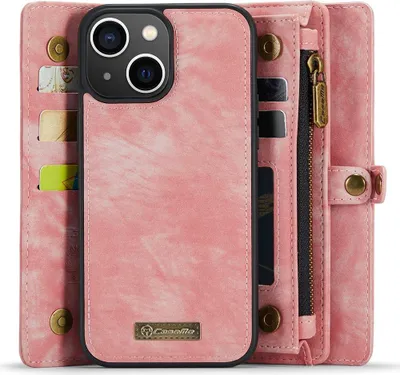 Produktbild von iPhone 15 Hülle - CaseMe 008 2-in-1 Klapphülle & Back Cover mit Brieftasche - Pink