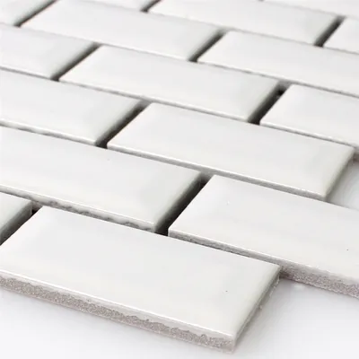 Produktbild von Keramik Metro Mosaikfliesen Picton Facette Weiss Glänzend