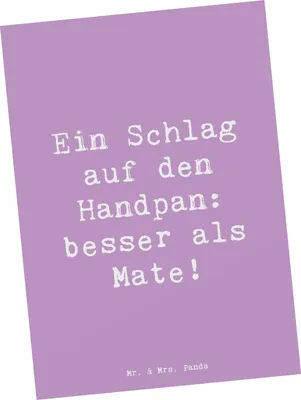 Produktbild von Mr. & Mrs. Panda Ansichtskarte Spruch Handpan Zauber - Lavendeltraum - Geschenk, Lernen, Musiker, Musikinstrument, Klangschalen, Klänge, Grußkarte, Meditation, Postkarten