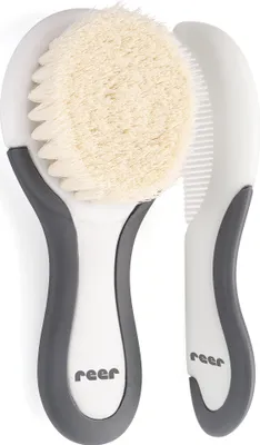 Produktbild von Reer BabyCare Haarpflege-Set 2tlg Ziegenhaarbürste Schorfkamm weiß 81070