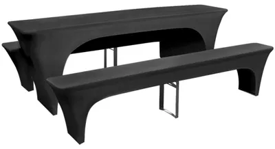 Obrázok produktu pre vidaXL Trojdielna súprava poťahov na pivný stôl/lavice Stretch Anthracite