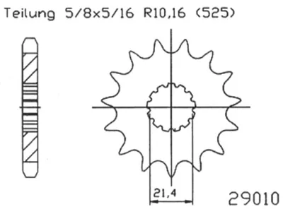 Zdjęcie produktu dla Esjot Ritzel 525 16Z Racing
