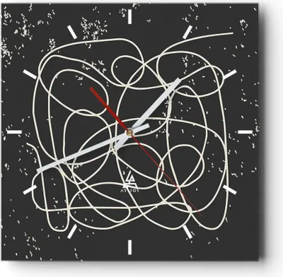 Produktbild von Wanduhr - Quadrat - Glasuhr - Modern Linie Schwarz - 40x40cm - Schleichendes Uhrwerk - Lautlos - zum Aufhängen bereit - Dekoration Modern - Wanddekoration aus Glas - C3AC40x40-4649