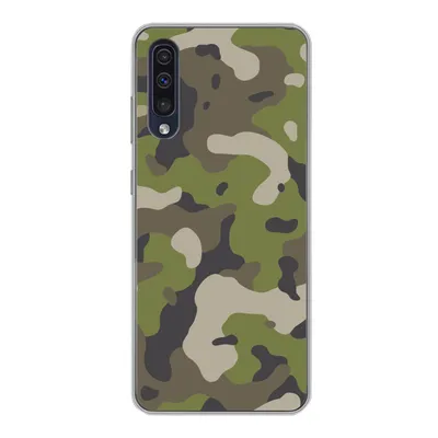 Produktbild von MuchoWow® Handyhülle Schutzhülle Hülle für Samsung Galaxy A30s Camouflage-Muster mit militärischen Farben Silikon Softcase Handy Hülle - Karteninhaber