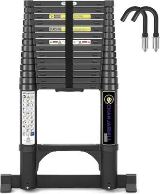 Imagen del producto de Escalera telescópica de aluminio, extensible, de 4,4 metros, color