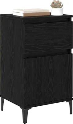 Image de vidaXL Table de nuit noir imitation chêne 40 x 35 x 70 cm Bois composite