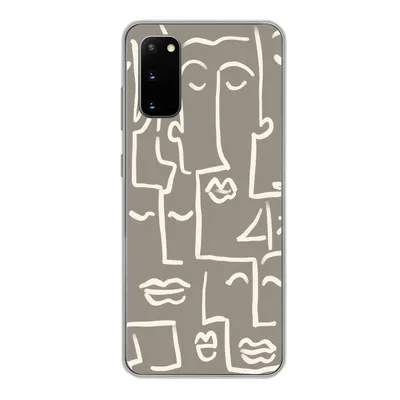 Produktbild von MuchoWow® Handyhülle Schutzhülle Hülle für Samsung Galaxy S20 Gesicht - Kopf - Strichzeichnung Silikon Softcase Handy Hülle - Bild