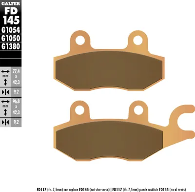 Produktbild von Bremsbeläge Kh197 Gesintert Metallic (Gold) Roller