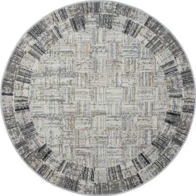 Produktbild von MY-RUG Teppich,Ola, 120x120, Kurzflor-Teppich, grau, weich, gemütlich, mit schönem Muster, flachgewebt, rund