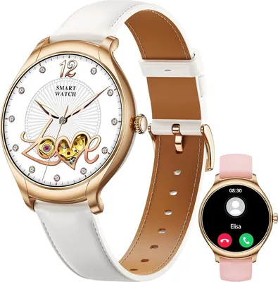 Produktbild von Smartwatch Damen mit Telefonfunktion, 1.39" HD Aktivitätstracker mit Herzfrequenz/SpO2/Schlafmonitor/Menstruationszyklus, 100+ Sportmodi Android IOS