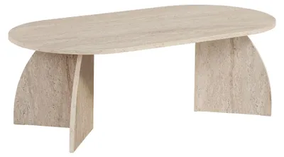 Obrázek produktu pro Dřevěný konferenční stolek „Melina“ 120 x 60 x 40 cm – travertin