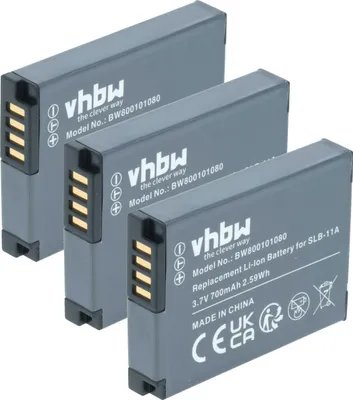 Produktbild von vhbw 3x Akku kompatibel mit Samsung Digimax WB690, WB650, WB700 Kamera (700 mAh, 3,6 V, Li-Ion)