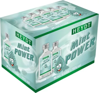 Produktbild von Heydt Mint Power Likör Shots Minze mit spritzigem Wodka 20ml 12er Pack