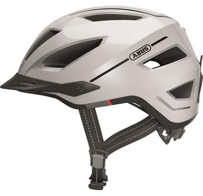 Immagine prodotto di ABUS casco da città Pedelec 2.0 - casco da bici con luce posteriore e parapioggia - per il traffico cittadino - per uomo e donna - bianco, taglia L (56-62 cm)