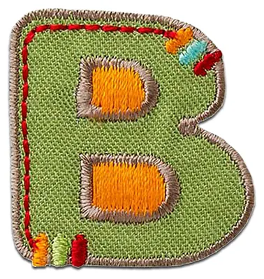 Produktbild von Buchstabe B 3 x 3.1 cm: Alphabet Buchstabe Einzeln Auswählbar - Aufnäher, Bügelbild, Aufbügler, Applikationen, Patches, Flicken, Zum Aufbügeln