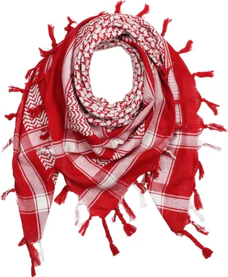 Produktbild von Kufiya - Keffiyeh - rot - weiß - Arafat-Kopftuch