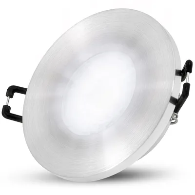 Produktbild von SSC-LUXon BEDA Deckeneinbaustrahler Bad inkl. LED Leuchtmittel wechselbar 4W neutralweiß - flacher Badspot gebürstet rund 230V