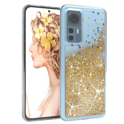 Produktbild von EAZY CASE - Glitzer Hülle kompatibel mit  Xiaomi 12 - 12X Glitzer Schutzhülle, Soft Case, Backcover Transparent mit Motiv