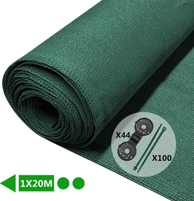 Image de VOUNOT® Panneau de clôture 1 × 20 m, brise-vue en filet d'ombrage HDPE 150 g/m², vert