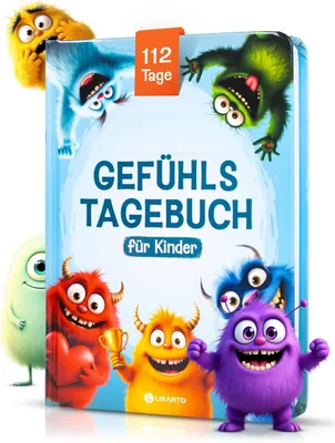 Produktbild von LIKARTO® Gefühlstagebuch Kinder ab 6 Jahren – 112 Tage Emotionstagebuch zum Gefühle verstehen mit Ausfüllseiten, Spielen & Ausmalbildern
