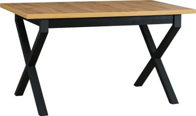 Produktbild von Esstisch Ikon 1 ausziehbar, klappbar, Schwarz, Buchenholz, Metall, Laminat, 140-180x80x77 cm