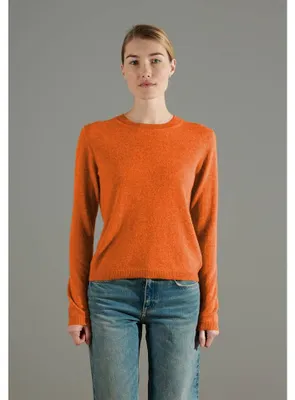 Imagen del producto de Jersey de cuello redondo para mujer, marca Studio Cashmere8, modelo NAMI 4, color naranja mandarina, talla XXL
