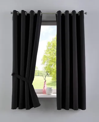 Produktbild von Gardinenbox Vorhänge Blickdicht »Newyork« Schwarz HxB 160x140 cm 2er-Pack Thermo