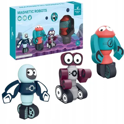 Produktbild von Magnetische Bausteine für Kinder, Roboter, 21-teilig, Weltraumspaß