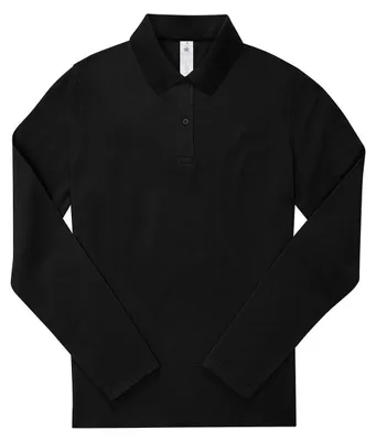 Produktbild von B&C - "My Polo 180" Hemd für Damen Langärmlig FK3287 (M) (Schwarz)