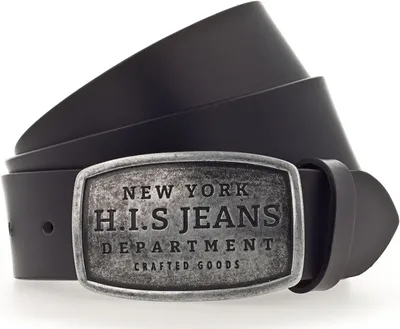 Produktbild von H.I.S Leder Gürtel 40mm Leather Belt W100 Black schwarz