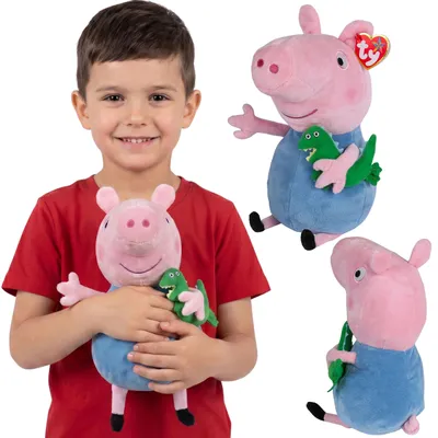 Produktbild von TY Peppa Pig George Plüschtier, BEANIE BUDDY Kuscheltier, sensorisches Spielzeug, 28 cm