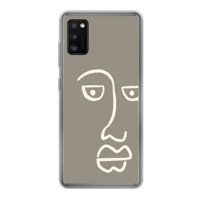Produktbild von MuchoWow® Handyhülle Schutzhülle Hülle für Samsung Galaxy A41 Gesicht - Abstrakt - Strichzeichnung Silikon Softcase Handy Hülle - Mobiltelefon