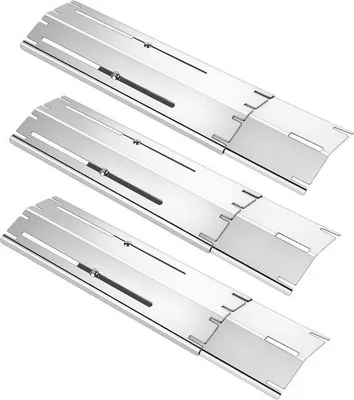 Image de Trois plaques chauffantes universelles pour barbecue à gaz - Acier inoxydable 430 - Argent - Pièces de rechange