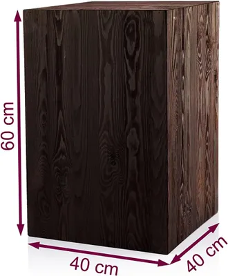 Produktbild von Holzsäule 60x40x40 cm, Blumensäule, Dekosäule, Bodenwindlicht-Ständer, Baumstamm Deko, Holzblock-Optik Säule, Stabil & Langlebig, Natürliche Holzoptik