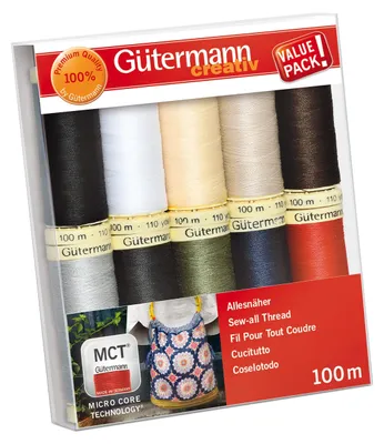 Immagine prodotto di Set di fili da cucito nei colori base, ideale per tutti gli usi
