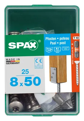 Produktbild von Spax Pfostenschrauben 8.0 x 50 mm TX 40 - 25 Stk.