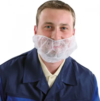 Produktbild von Einweg-Bartmaske, elastischer Gummizug, weiß, Polypropylen, 100/VE