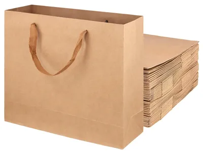 Obrázek produktu pro 40 hnědých papírových tašek na dárky s uchy