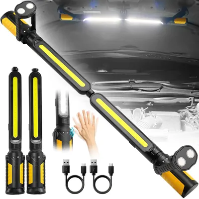 Produktbild von Werkstattlampe LED mit Sensorsteuerung, 2400LM Motorraumleuchte mit 3 Helligkeitsmodi, 4400mAh LED Arbeitsleuchte mit Magnet und Haken