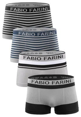 Produktbild von Fabio Farini - 4 Stück Herren Unterhosen - Männer Retroshorts aus weicher Microfaser im sportlichen Look mit Logoschriftzug